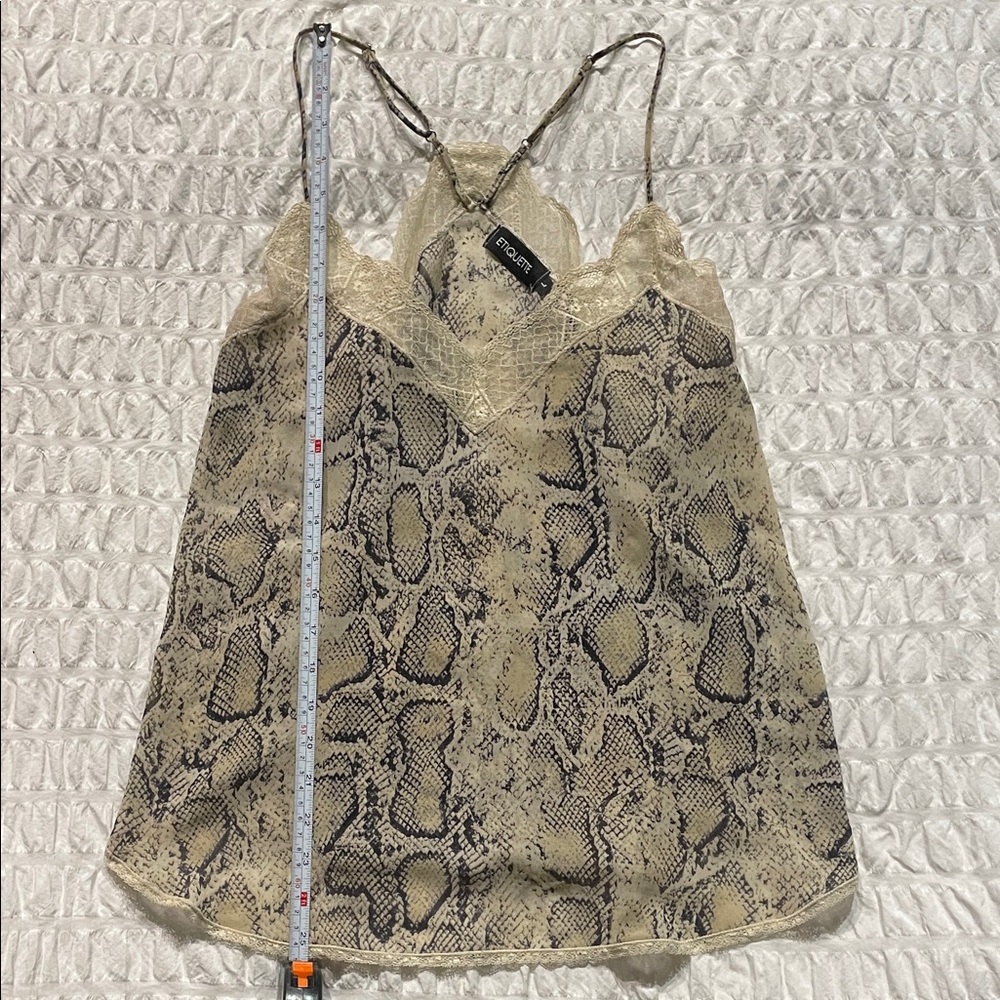 🌟 Etiquette Clothiers Reptile Print Camisole - Black and Cream